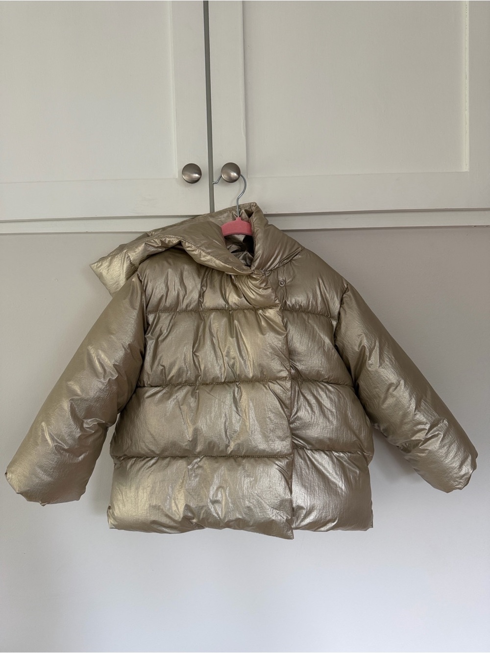 Zara Kids Metallic Gold Puffer Jacket (size 2-3T)